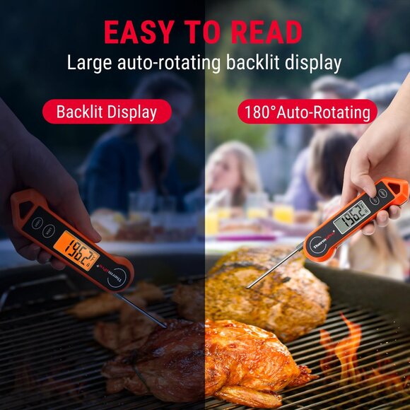 Digital Meat Thermometer with Backlit Display | Instant Read for BBQ, Grill - Picture 3 of 9